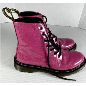 Dr. Martens Luana Airwair Bouncing Soles Hot Pink Coated Glitter US 8 Docs Vegan
